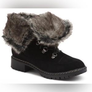 Bass Angelica Fur Trim Boots size 8.5